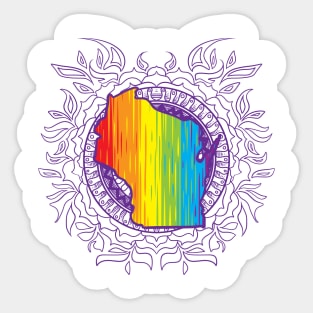 Wisconsin Mandala Pride Sticker